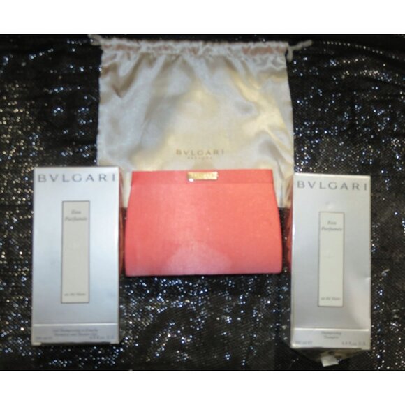 BVLGARI Other - BVLGARI Bundle Pink Beauty Hard Case Clutch Jasmine Bulgarian Rose Bergamot Musk